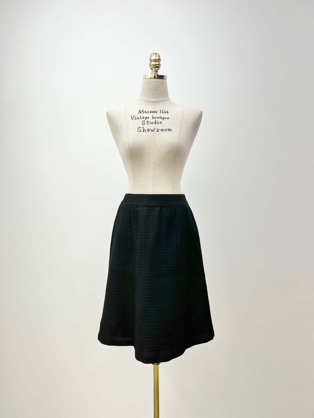 Black Houndstooth Check Glitter Skirt [27inch]
